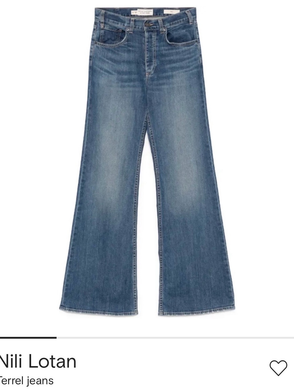 NWT Nili Lotan Terrel Jeans Classic Wash